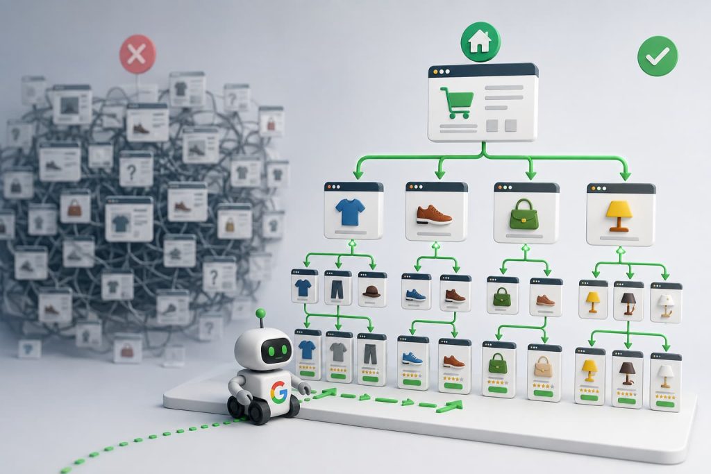 Arquitectura web organizada para facilitar el rastreo de Google